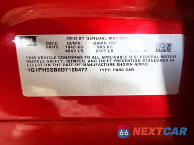 Zdjęcie 12 z 12 samochodu: 2013 CHEVROLET CRUZE ECO VIN:1G1PH5SB8D7106477 - miniatura