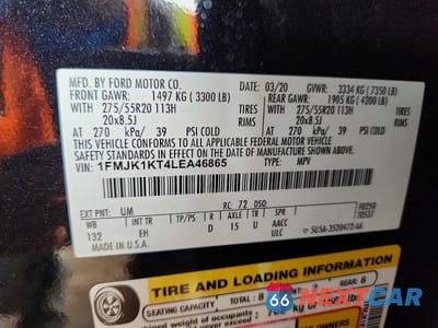 Zdjęcie 13 z 13 samochodu: 2020 FORD EXPEDITION VIN:1FMJK1KT4LEA46865 - miniatura