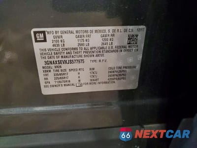 Zdjęcie 13 z 13 samochodu: 2018 CHEVROLET EQUINOX LT VIN:3GNAXSEVXJS577975 - miniatura