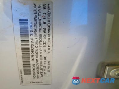 Zdjęcie 12 z 12 samochodu: 2011 VOLKSWAGEN JETTA SE VIN:3VWBX7AJ6BM387798 - miniatura