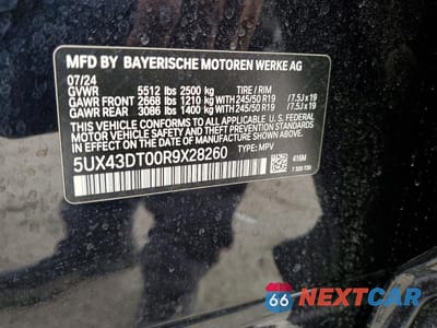 Zdjęcie 13 z 13 samochodu: 2024 BMW X4 M40I VIN:5UX43DT00R9X28260 - miniatura