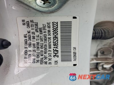 Zdjęcie 12 z 12 samochodu: 2009 HONDA CIVIC LX VIN:2HGFA16529H309222 - miniatura
