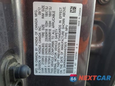 Zdjęcie 12 z 12 samochodu: 2017 HONDA CR-V EX VIN:2HKRW2H5XHH675676 - miniatura