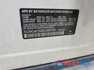 Zdjęcie 14 z 14 samochodu: 2014 BMW X5 XDRIVE35D VIN:5UXKS4C50E0J94729 - miniatura