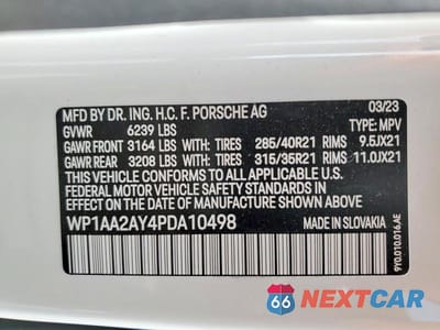 Zdjęcie 14 z 14 samochodu: 2023 PORSCHE CAYENNE BASE VIN:WP1AA2AY4PDA10498 - miniatura