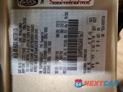 Zdjęcie 12 z 12 samochodu: 2010 FORD FUSION SE VIN:3FAHP0HA2AR415677 - miniatura