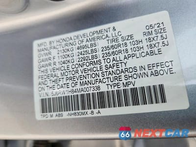 Zdjęcie 14 z 14 samochodu: 2021 HONDA CR-V EXL VIN:5J6RW1H84MA007338 - miniatura