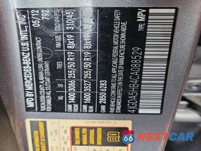 Zdjęcie 13 z 13 samochodu: 2012 MERCEDES-BENZ ML 350 4MATIC VIN:4JGDA5HB4CA088529 - miniatura
