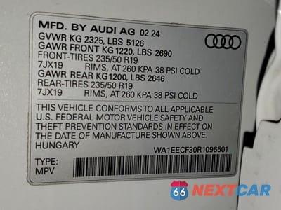 Zdjęcie 13 z 13 samochodu: 2024 AUDI Q3 PREMIUM PLUS S LINE 45 VIN:WA1EECF30R1096501 - miniatura