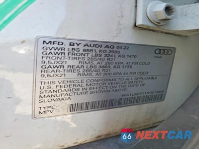 Zdjęcie 14 z 14 samochodu: 2022 AUDI Q7 PREMIUM PLUS VIN:WA1LXBF71ND015688 - miniatura