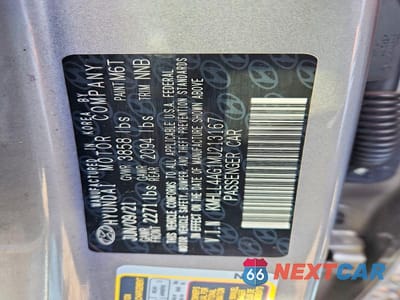 Zdjęcie 12 z 12 samochodu: 2021 HYUNDAI ELANTRA SE VIN:KMHLL4AG1MU213167 - miniatura