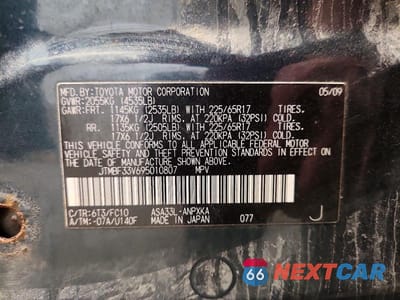 Zdjęcie 13 z 13 samochodu: 2009 TOYOTA RAV4 BASE VIN:JTMBF33V695010807 - miniatura
