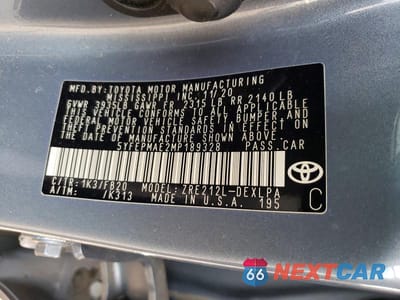 Zdjęcie 12 z 12 samochodu: 2021 TOYOTA COROLLA LE VIN:5YFEPMAE2MP189328 - miniatura