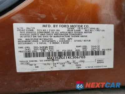 Zdjęcie 13 z 13 samochodu: 2019 FORD ECOSPORT SE VIN:MAJ3S2GE1KC306703 - miniatura
