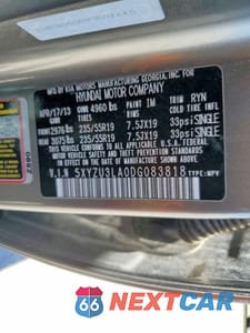 Zdjęcie 12 z 12 samochodu: 2013 HYUNDAI SANTA FE SPORT 2.0T VIN:5XYZU3LA0DG083818 - miniatura