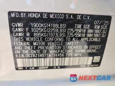 Zdjęcie 13 z 13 samochodu: 2026 HONDA HR-V SPORT VIN:3CZRZ1H57TM716456 - miniatura
