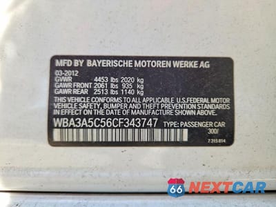 Zdjęcie 13 z 13 samochodu: 2012 BMW 328 I VIN:WBA3A5C56CF343747 - miniatura