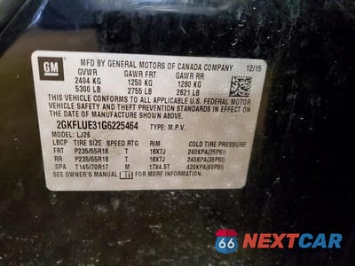 Zdjęcie 13 z 13 samochodu: 2016 GMC TERRAIN SLT VIN:2GKFLUE31G6225464 - miniatura
