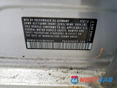 Zdjęcie 12 z 12 samochodu: 2012 VOLKSWAGEN GOLF VIN:WVWDB7AJ3CW294247 - miniatura