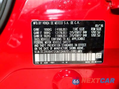 Zdjęcie 12 z 12 samochodu: 2016 HONDA HR-V EXL VIN:3CZRU6H72GM734477 - miniatura