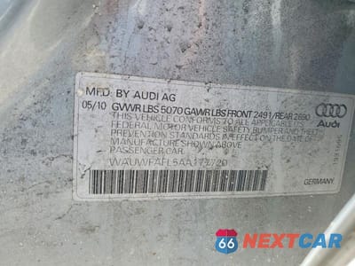 Zdjęcie 12 z 12 samochodu: 2010 AUDI A4 PREMIUM PLUS VIN:WAUWFAFL5AA177720 - miniatura