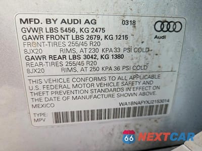Zdjęcie 14 z 14 samochodu: 2018 AUDI Q5 PREMIUM PLUS VIN:WA1BNAFYXJ2153014 - miniatura