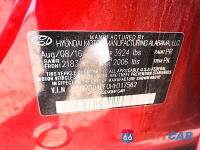 Zdjęcie 12 z 12 samochodu: 2017 HYUNDAI ELANTRA SE VIN:5NPD84LF0HH117562 - miniatura