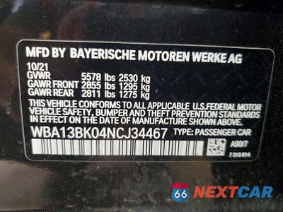 Zdjęcie 12 z 12 samochodu: 2022 BMW M550XI VIN:WBA13BK04NCJ34467 - miniatura