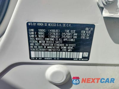 Zdjęcie 13 z 13 samochodu: 2021 HONDA HR-V EXL VIN:3CZRU6H71MM700154 - miniatura