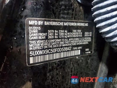 Zdjęcie 13 z 13 samochodu: 2015 BMW X3 XDRIVE28I VIN:5UXWX9C50F0D58842 - miniatura