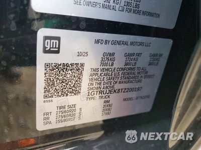 Zdjęcie 12 z 12 samochodu: 2026 GMC SIERRA K1500 ELEVATION-L VIN:1GTRUJEK8TZ200197 - miniatura