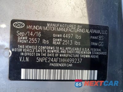 Zdjęcie 12 z 12 samochodu: 2017 HYUNDAI SONATA SE VIN:5NPE24AF1HH499237 - miniatura