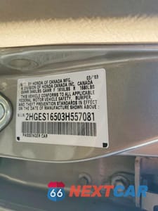 Zdjęcie 12 z 12 samochodu: 2003 HONDA CIVIC LX VIN:2HGES16503H557081 - miniatura