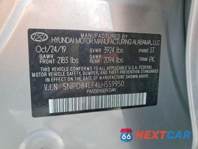 Zdjęcie 13 z 13 samochodu: 2020 HYUNDAI ELANTRA SEL VIN:5NPD84LF4LH559950 - miniatura