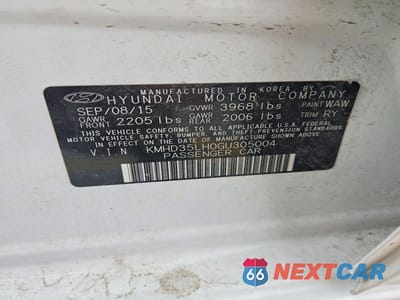 Zdjęcie 12 z 12 samochodu: 2016 HYUNDAI ELANTRA GT BASE VIN:KMHD35LH0GU305004 - miniatura