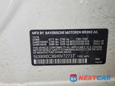 Zdjęcie 13 z 13 samochodu: 2017 BMW X5 XDRIVE35I VIN:5UXKR0C36H0V72737 - miniatura