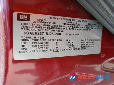 Zdjęcie 13 z 13 samochodu: 2008 BUICK ENCLAVE CXL VIN:5GAER23718J262388 - miniatura
