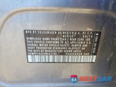 Zdjęcie 12 z 12 samochodu: 2014 VOLKSWAGEN JETTA S VIN:3VWPP7AJ7EM622168 - miniatura