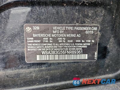 Zdjęcie 12 z 12 samochodu: 2015 BMW 328 XI VIN:WBA3B3G56FNR89361 - miniatura