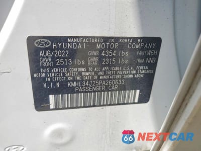 Zdjęcie 12 z 12 samochodu: 2023 HYUNDAI SONATA LIMITED VIN:KMHL34J25PA260633 - miniatura