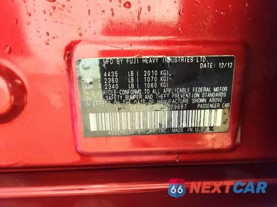 Zdjęcie 12 z 12 samochodu: 2013 SUBARU LEGACY 2.5I PREMIUM VIN:4S3BMBC60D3029687 - miniatura