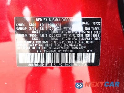 Zdjęcie 13 z 13 samochodu: 2023 SUBARU OUTBACK LIMITED XT VIN:4S4BTGNDXP3133518 - miniatura
