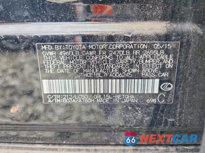 Zdjęcie 12 z 12 samochodu: 2015 LEXUS GS 350 VIN:JTHCE1BL7FA006245 - miniatura