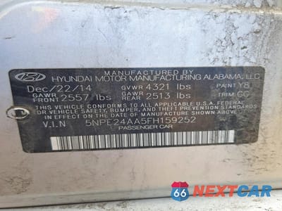 Zdjęcie 12 z 12 samochodu: 2015 HYUNDAI SONATA ECO VIN:5NPE24AA5FH159252 - miniatura