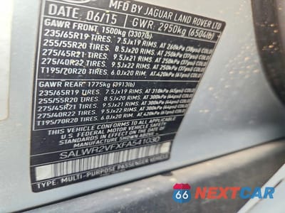 Zdjęcie 12 z 12 samochodu: 2015 LAND ROVER RANGE ROVER SPORT HSE VIN:SALWR2VFXFA541030 - miniatura