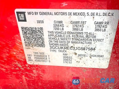 Zdjęcie 10 z 10 samochodu: 2018 CHEVROLET SILVERADO K1500 LT VIN:3GCUKREC3JG587584 - miniatura