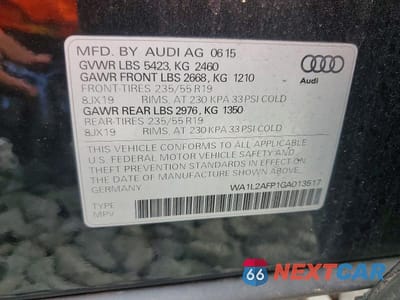 Zdjęcie 13 z 13 samochodu: 2016 AUDI Q5 PREMIUM PLUS VIN:WA1L2AFP1GA013517 - miniatura