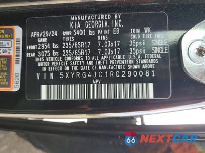 Zdjęcie 14 z 14 samochodu: 2024 KIA SORENTO LX VIN:5XYRG4JC1RG290081 - miniatura