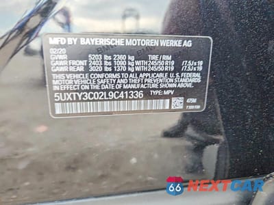 Zdjęcie 13 z 13 samochodu: 2020 BMW X3 SDRIVE30I VIN:5UXTY3C02L9C41336 - miniatura