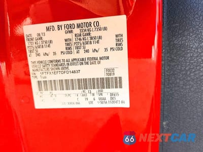 Zdjęcie 12 z 12 samochodu: 2013 FORD F150 SUPER CAB VIN:1FTFX1EF7DFD14837 - miniatura